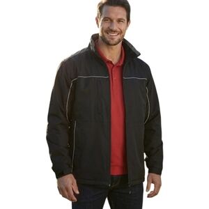 Biz Collection Black Medium Weight  Reactor Jacket With Two-Way Zipper, Size 3X
